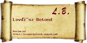 Lovász Botond névjegykártya